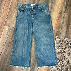 Reformation Fawcett high rise wide cropped jeans